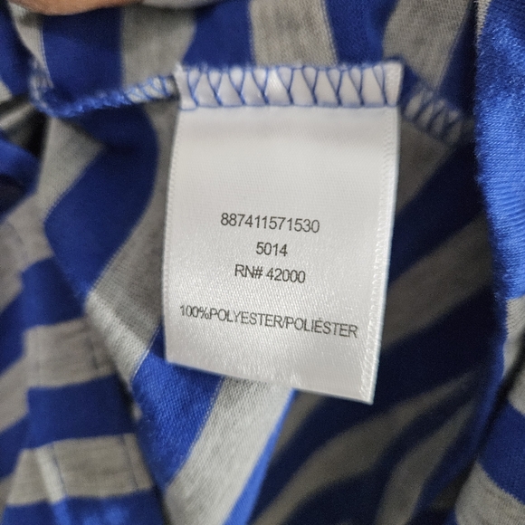 Bongo Women's Plus Stripe Nautical Coastal Roll Tab Button Up Shirt Top - Picture 12 of 13